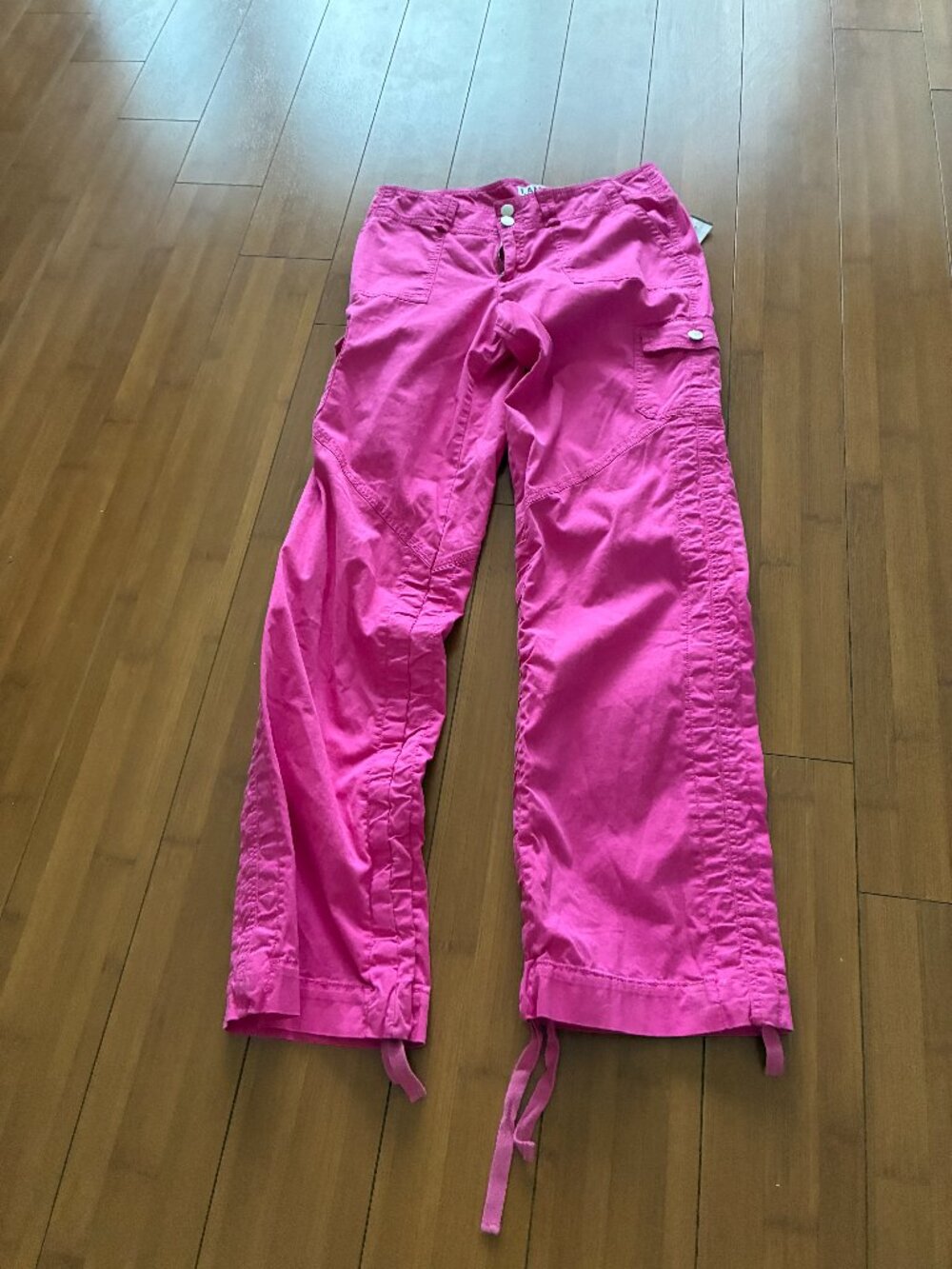 I.AM.GIA Hot Pink Cargo Track Pants with Ruched Leg Medium - Picture 2 of 8